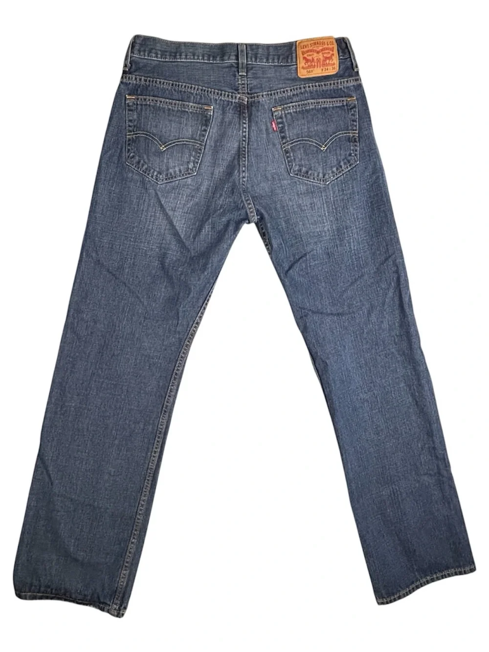 Levi's 569 Jeans Mens 34X36 (Fit 34X35) Blue Loose Straight Denim Relaxed Baggy